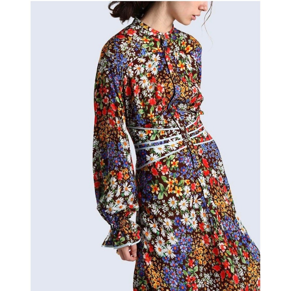 Dsquared2 Women's Prairie Multi-Color‎ Floral Print Dress Bloomcore US 6/ IT 42